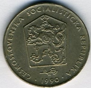 Чехия 2 кроны 1990 год