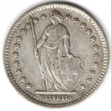 Швейцария 1 франк 1921 год