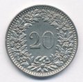 Швейцария 20 раппенов 1920 год
