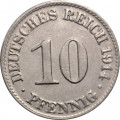 Германия 10 пфеннигов 1914 год (D)