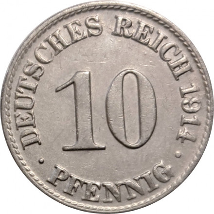 Германия 10 пфеннигов 1914 год (D)