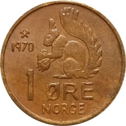 Норвегия 1 эре 1970 год - Белка