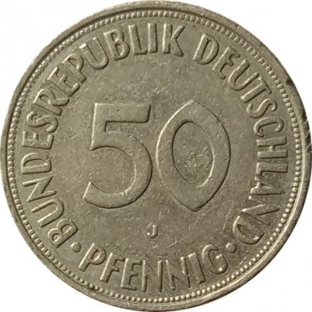 ФРГ 50 пфеннигов 1974 год (J)