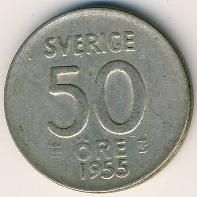 Швеция 50 эре 1955 год