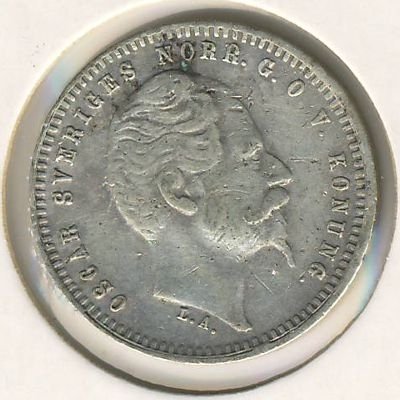 Швеция 25 эре 1859 год