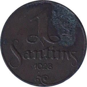 Латвия 1 сантим 1928 год
