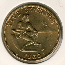 Филиппины 5 сентаво 1960 год