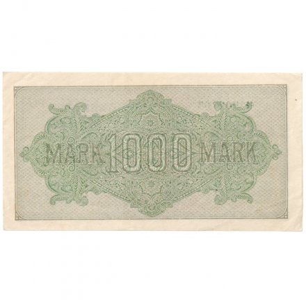 Веймарская Республика 1000 марок 1922 год - Зеленый номер - XF-
