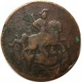 2 копейки 1757 год (номинал под Св. Георгием, гурт сетчатый) Елизавета Петровна (1741 - 1762) - F-