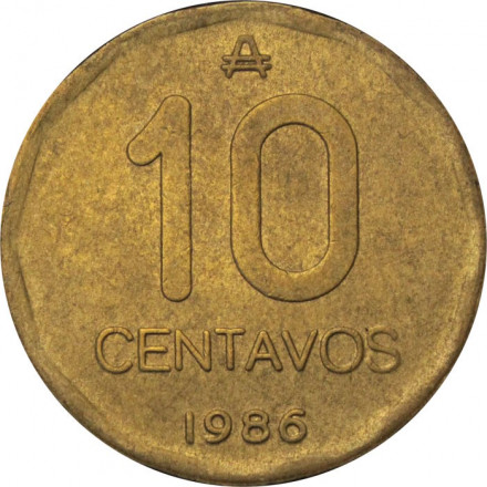 Аргентина 10 сентаво 1986 год
