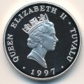 Тувалу 2 доллара 1997 год - Королева-мать. Почетная степень доктора музыки
