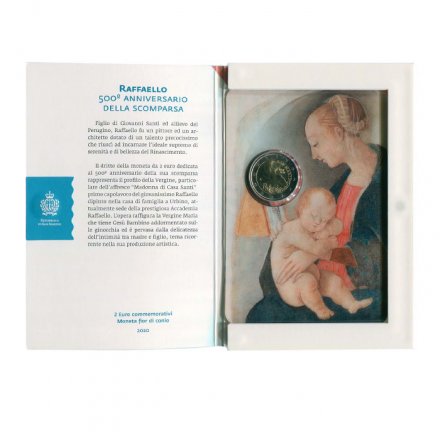 Сан-Марино 2 евро 2020 год - 500 лет со дня смерти Рафаэля Санти