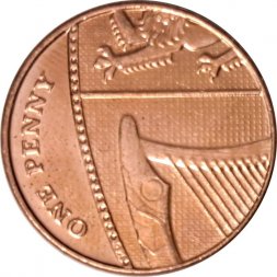 Великобритания 1 пенни 2014 год