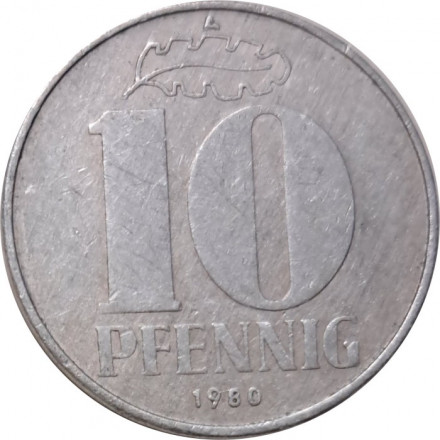 ГДР 10 пфеннигов 1980 год - Герб (A)