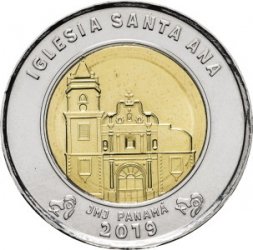 Панама 1 бальбоа 2019 год - Церковь Иглесиа Санта Ана