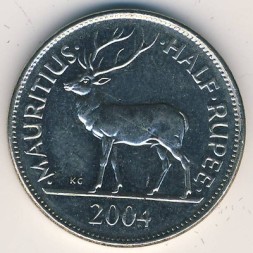 Маврикий 1/2 рупии 2004 год