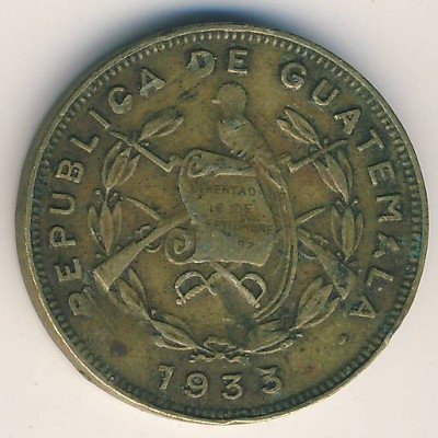 Гватемала 1 сентаво 1933 год