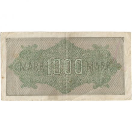 Веймарская Республика 1000 марок 1922 год - Красный номер - VF