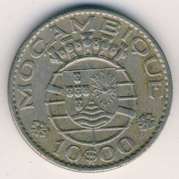 Мозамбик 10 эскудо 1974 год