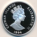 Каймановы острова 1 доллар 1994 год - 94 года со дня рождения Королевы-матери