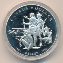 Канада 1 доллар 1990 год - 300-летие экспедиции Генри Келси (Proof)