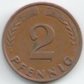 ФРГ 2 пфеннига 1970 год (F)