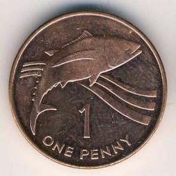 Монета Остров Святой Елены и острова Вознесения 1 пенни 2003 год