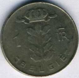 Бельгия 1 франк 1976 год BELGIE