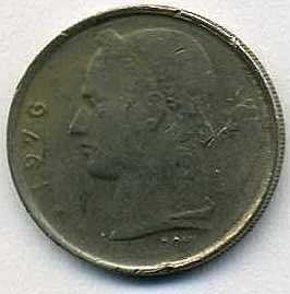 Бельгия 1 франк 1976 год BELGIE