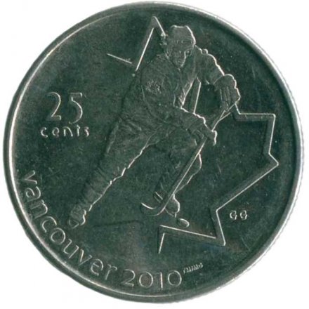 Канада 25 центов 2007 год - XXI зимние Олимпийские Игры, Ванкувер 2010. Хоккей