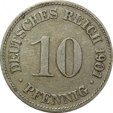 Германия 10 пфеннигов 1901 год (D)