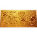 Сувенирная банкнота Новая Зеландия 20 долларов (золотые) - UNC