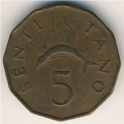Танзания 5 сенти 1971 год