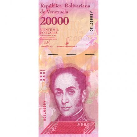 Венесуэла 20000 боливаров 2017 год - Симон Боливар. Огненный чиж - UNC