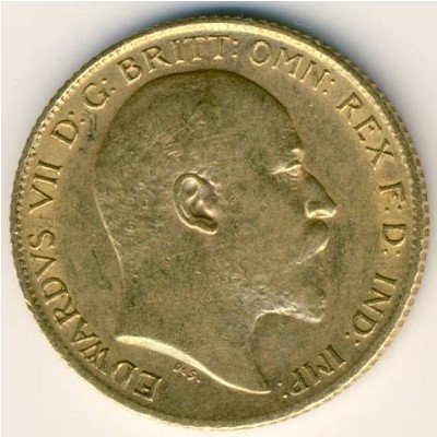 Великобритания 1/2 соверена 1906 год