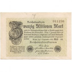 Германия (Веймарская Республика) 20000000 (20 миллионов) марок 1923 год - VF