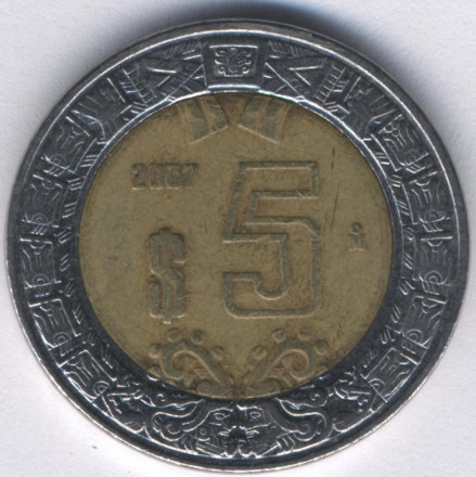 Мексика 5 песо 2007 год - Орёл