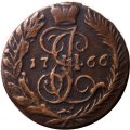 Полушка 1766 год ЕМ  Екатерина II (1762 - 1796) - VF