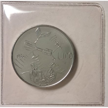 Сан-Марино 100 лир 1986 год - Эволюция технологий. Космический корабль