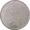 Сан-Марино 100 лир 1986 год - Эволюция технологий. Космический корабль