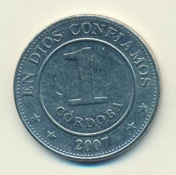 Монета Никарагуа 1 кордоба 2007 год