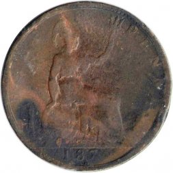 Великобритания 1/2 пенни 1874 год (H)