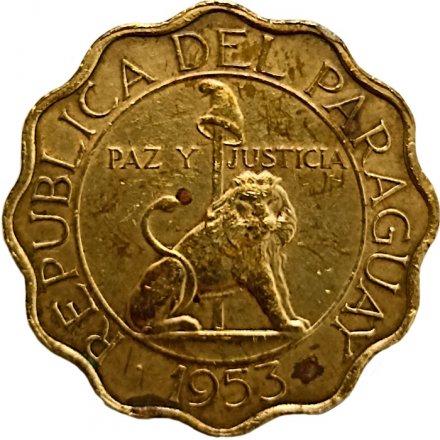 Парагвай 50 сентимо 1953 год - Лев