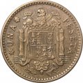 Испания 1 песета 1953 год (56 внутри звезды)