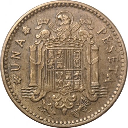 Испания 1 песета 1953 год (56 внутри звезды)