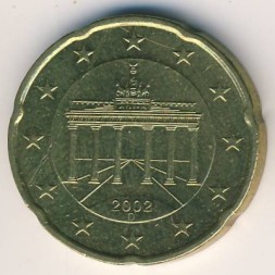 Германия 20 евроцентов 2002 год (D)