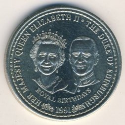 Теркс и Кайкос 1 крона 1991 год