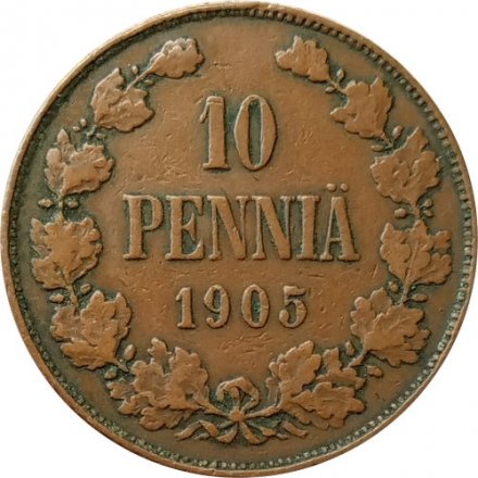 Финляндия 10 пенни 1905 год