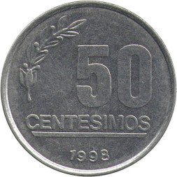 Уругвай 50 сентесимо 1998 год - Хосе Артигас