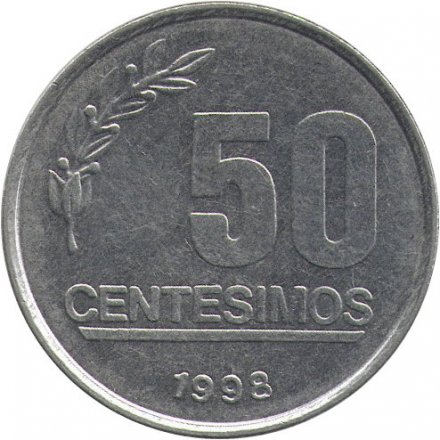 Уругвай 50 сентесимо 1998 год - Хосе Артигас